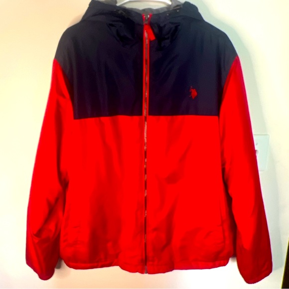U.S. Polo Association Red & Dark Blue Windbreaker Men’s XL Jacket - Picture 1 of 5